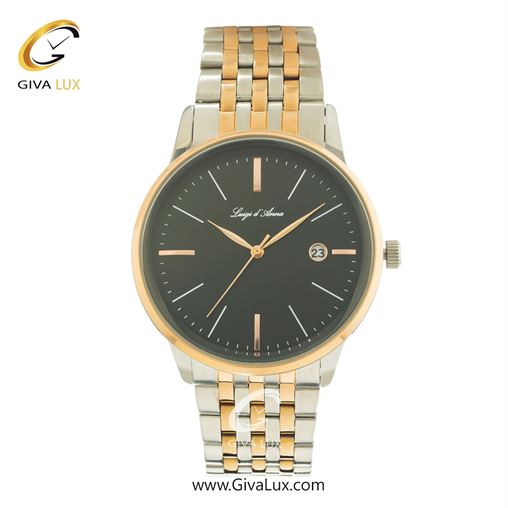 ساعت مچی اورجینال مردانه LdA | لوئیجی د آنا | Luigi d'Ana رزگلد-نقره ای | نقره ای-رزگلد| مشکی| کد رفرنس 2335